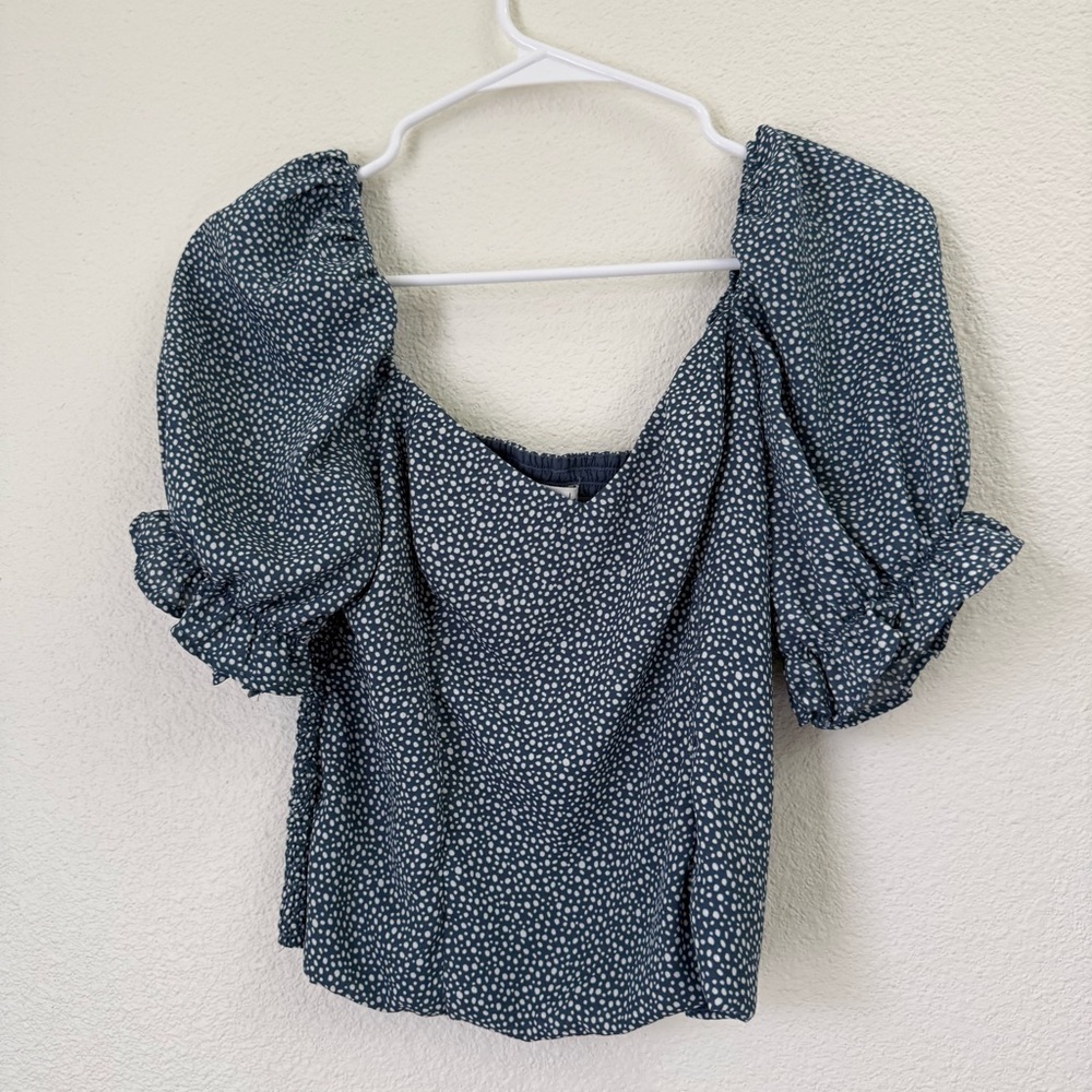 Abercrombie & Fitch Blue Puff Sleeve Cami Top Women’s Size Small